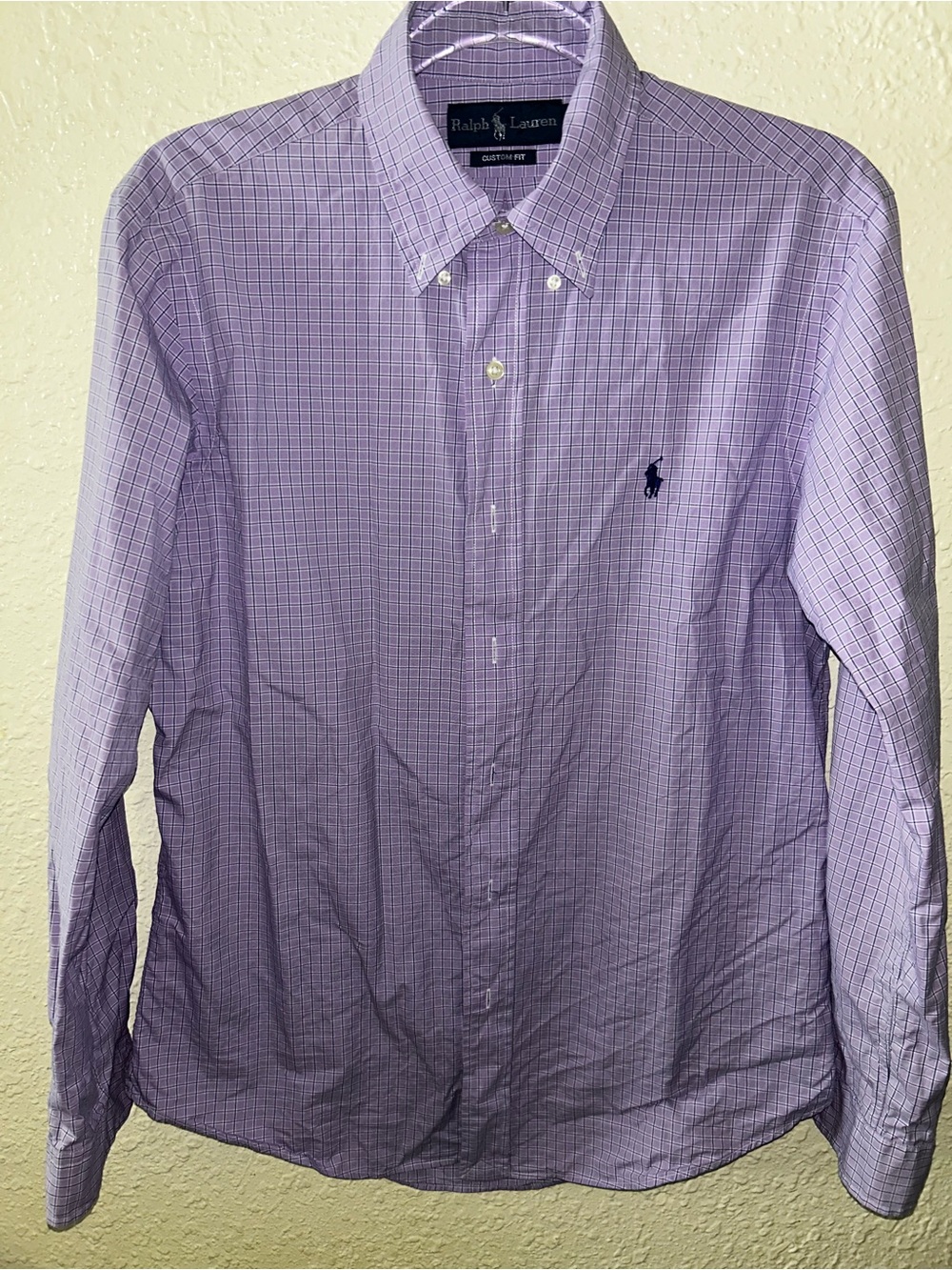 Ralph Lauren Lavender Plaid Button-Down Dress Shirt - Men's